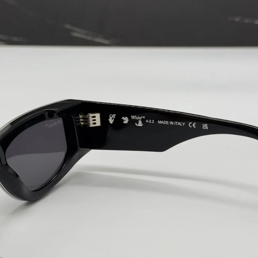 NEW OFF-WHITE SUNGLASSES, BLACK WHITE CAT EYE SUNGLASSES OFF-WHITE ANDY